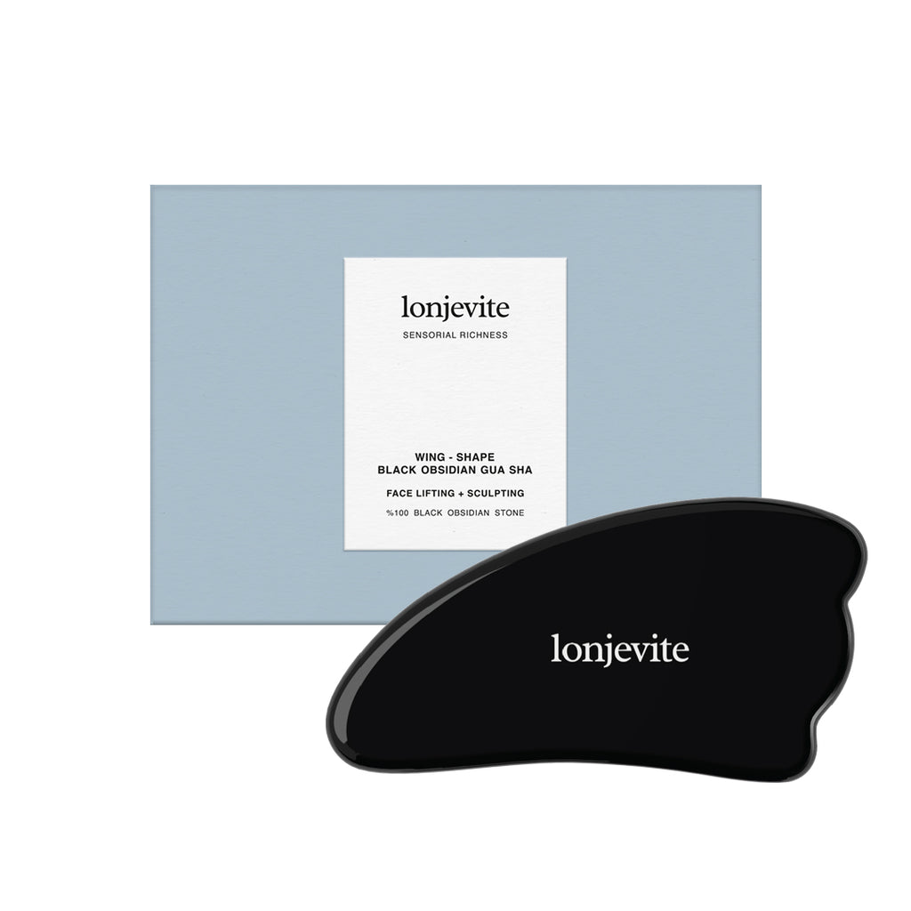 Gua Sha in Ossidiana Nera 100% | Massaggio Viso Anti-Età, Drenante e Lifting Naturale