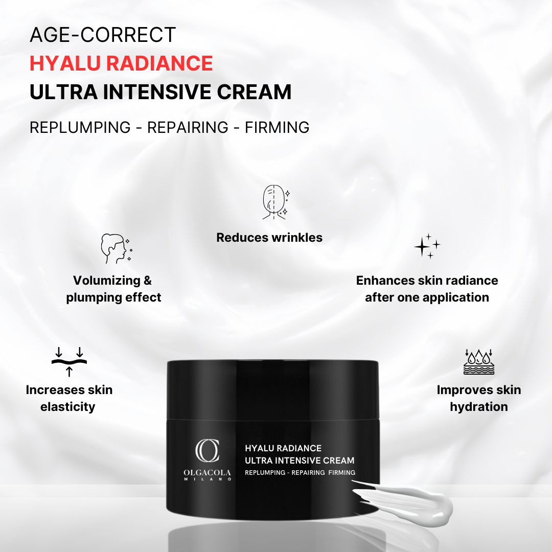 Hyalu Radiance Ultra Intensive Cream | Crema Viso Anti-Età con Acido Ialuronico, Retinolo, Peptidi e Collagene-Like | Rimpolpante, Rassodante e Luminosa | 50ml | Made in Italy