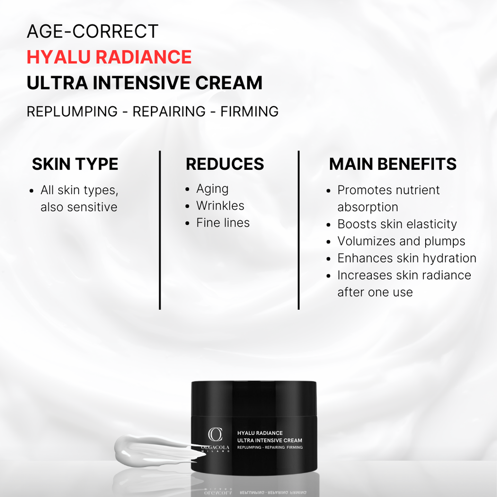 Hyalu Radiance Ultra Intensive Cream | Crema Viso Anti-Età con Acido Ialuronico, Retinolo, Peptidi e Collagene-Like | Rimpolpante, Rassodante e Luminosa | 50ml | Made in Italy