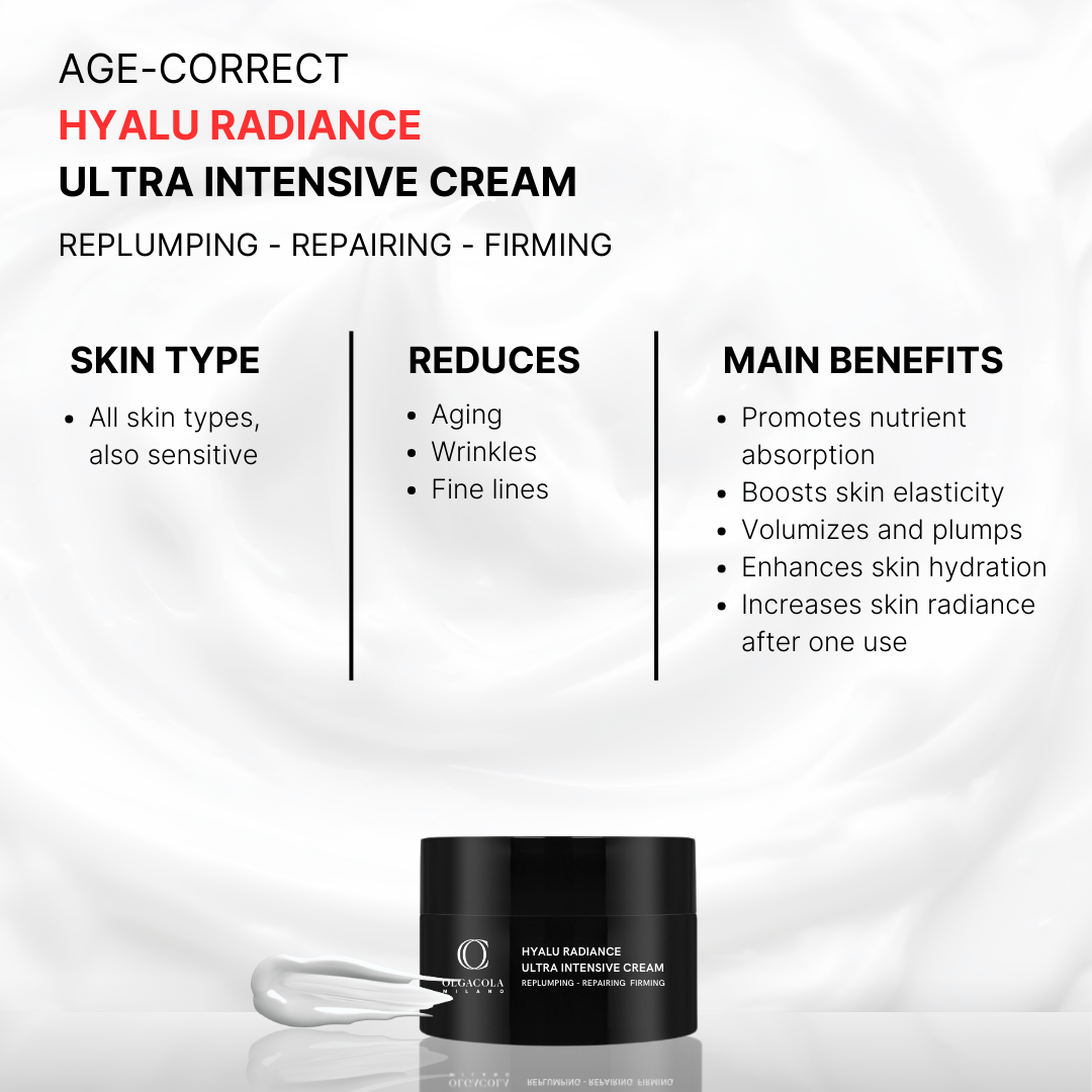 Hyalu Radiance Ultra Intensive Cream | Crema Viso Anti-Età con Acido Ialuronico, Retinolo, Peptidi e Collagene-Like | Rimpolpante, Rassodante e Luminosa | 50ml | Made in Italy