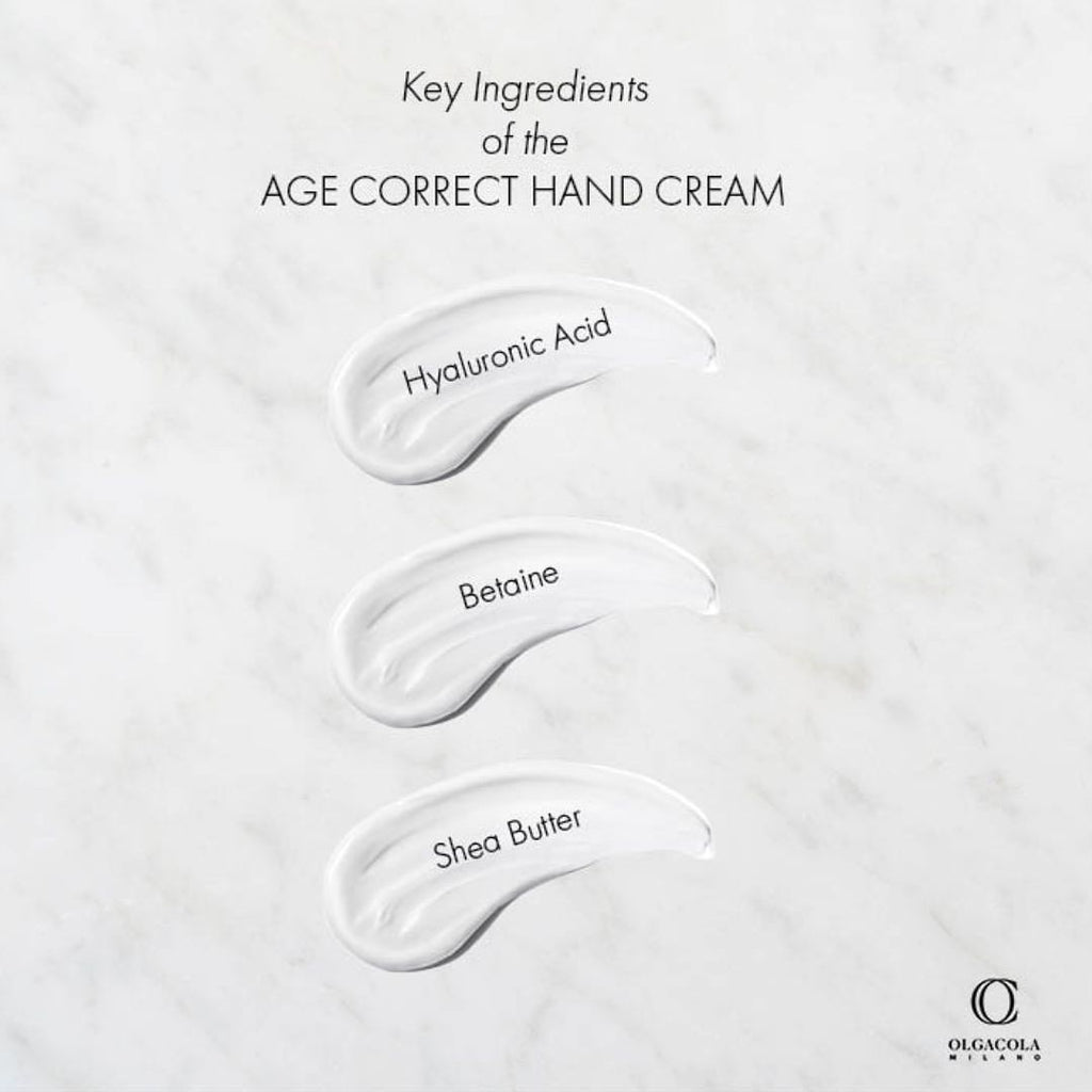 Age-Correct Hand & Nail Cream | Crema Mani e Unghie Anti-Eta con Acido Ialuronico Triplo, Microbiota Complex e Burro di Karite | Idratante, Riparatrice e Anti-Rughe | 50ml | Made in Italy