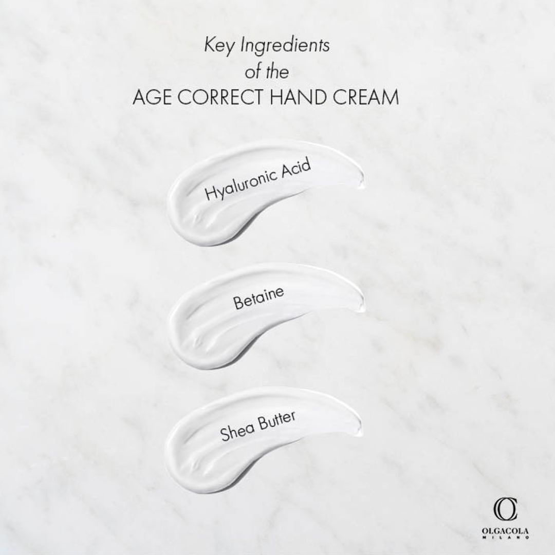 Age-Correct Hand & Nail Cream | Crema Mani e Unghie Anti-Eta con Acido Ialuronico Triplo, Microbiota Complex e Burro di Karite | Idratante, Riparatrice e Anti-Rughe | 50ml | Made in Italy